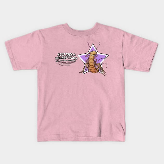 Scutigera Coleoptrata Kids T-Shirt by Cyborg One